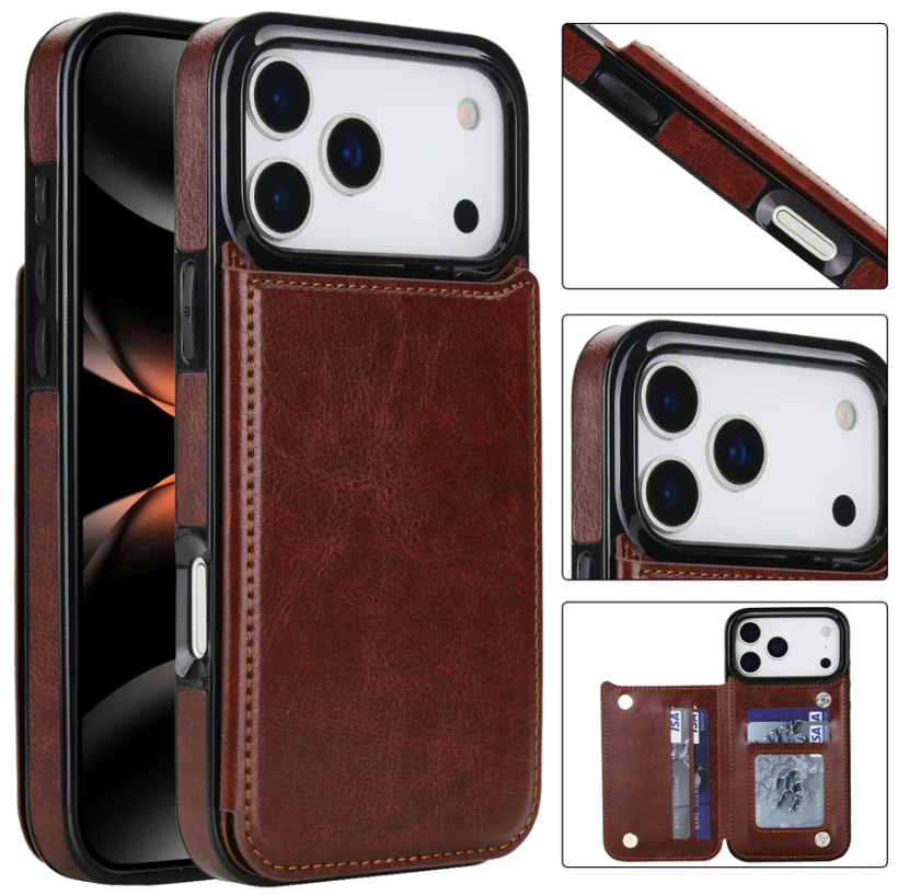 Slim Fit Wallet Card Slots Flip Leather Phone Case For iPhone